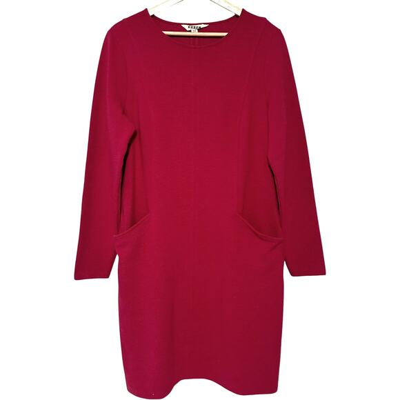Boden Ellen Ottoman Fuchsia Long Sleeve Stretch Knit Dress (12) - Picture 2 of 10